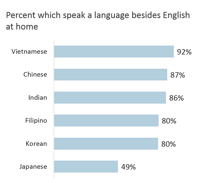 What languages Asian consumers speak
