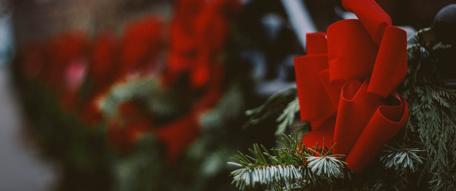 Closeup of Christmas decorations