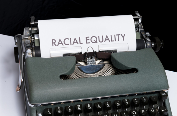 Racial Equality written on typewriter