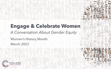 Engage and celebrate Women presentation title slide