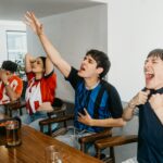 Hispanic sports fans cheering