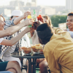 Group of friends cheersing