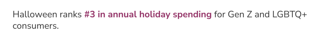 Halloween ranks #3 in annual holiday spending for Gen Z and LGBTQ+ consumers